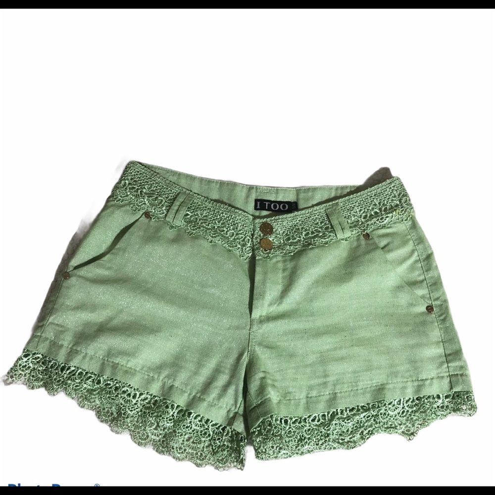 I TOO light green women’s‎ short Sz S